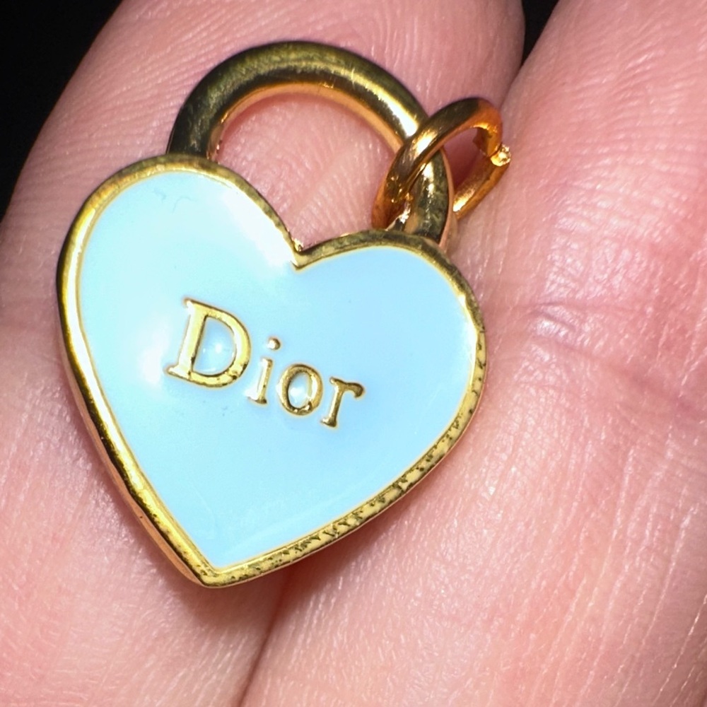 Beautiful heart Dior zipper pull charm. No chain included.